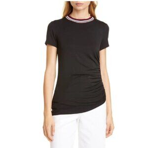 Ted Baker London Stripe Detail Asymmetrical Black and Pink Top Women’s Size 3